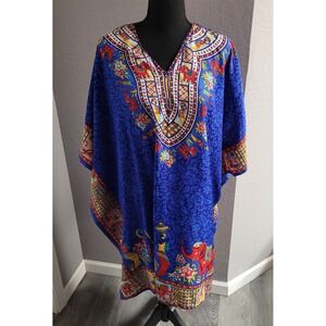 Sante Classics Kaftan Dress Beachwear Loungewear Blue Women's One Size